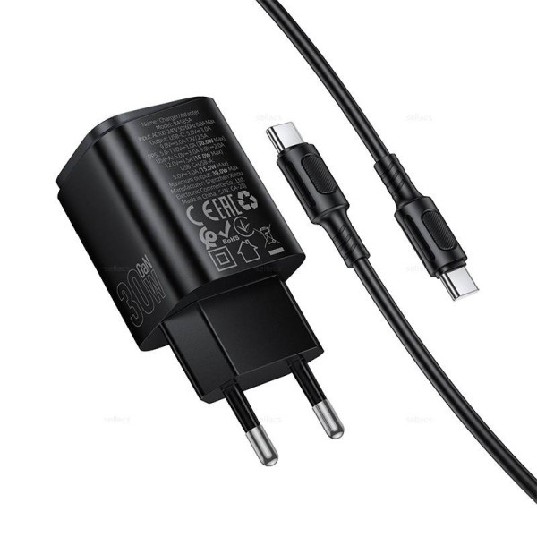 Зарядное Устройство Borofone BAS85A Star PD30W+QC3.0 charger set(C to C)(EU) [Black]
