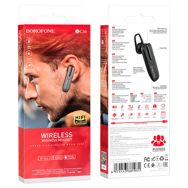 Bluetooth casca Borofone BC36 Lucky Buisness [Black]