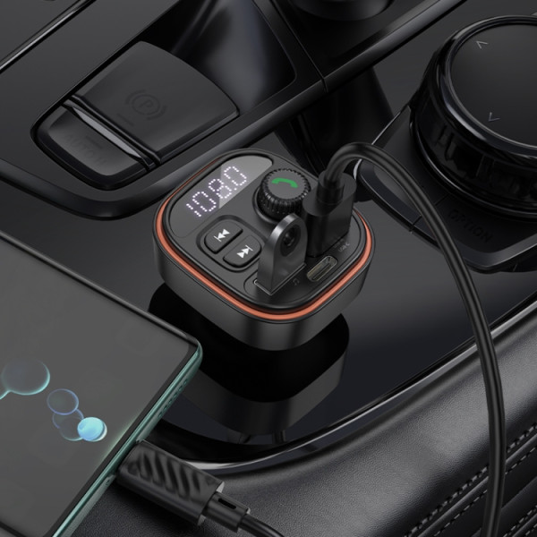 FM Modulator Borofone BC59 Heroic car BT FM transmitter [Black]