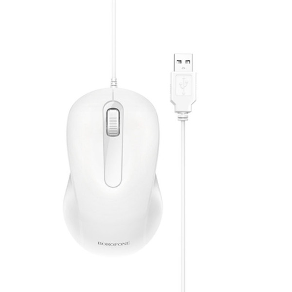 Mouse Borofone BG4 Universal Business Wired Mouse [White]