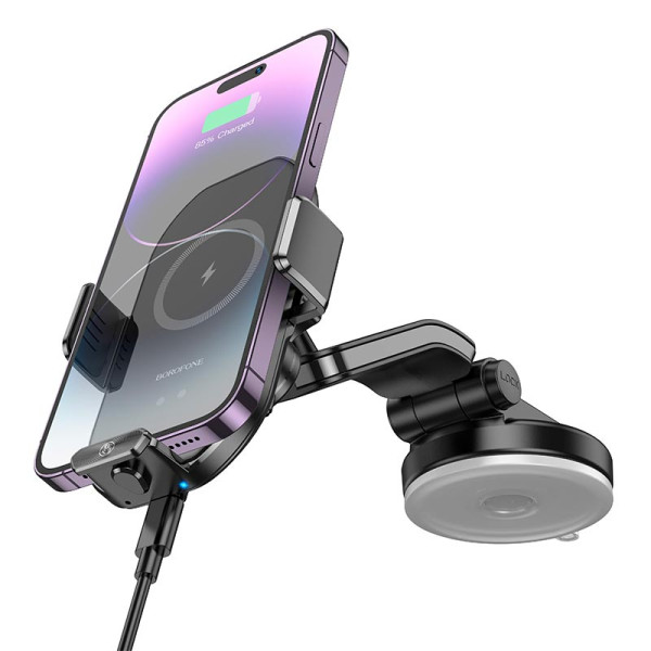 Suport Auto Borofone BH206 Rusher wireless fast charging [Black]