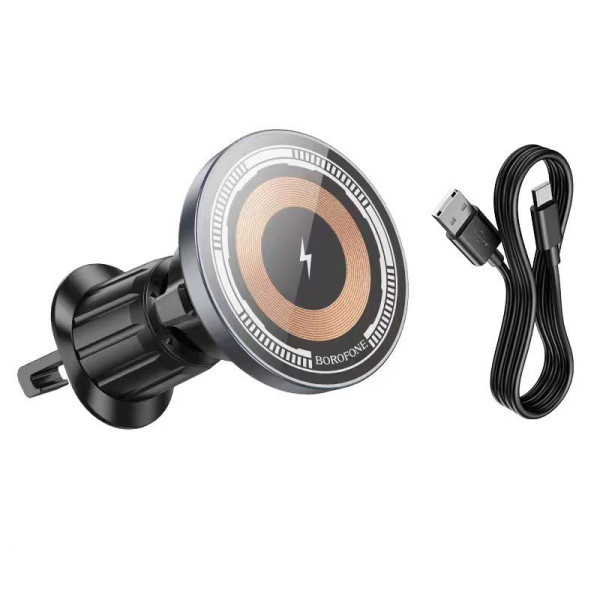 Suport auto Borofone BH211 Riley (air outlet) [Transparent-Black]
