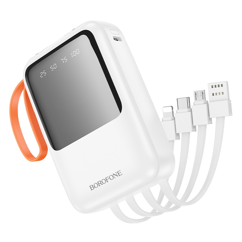 Power Bank Borofone BJ60 Rapid with four cables (10000mAh) [White]