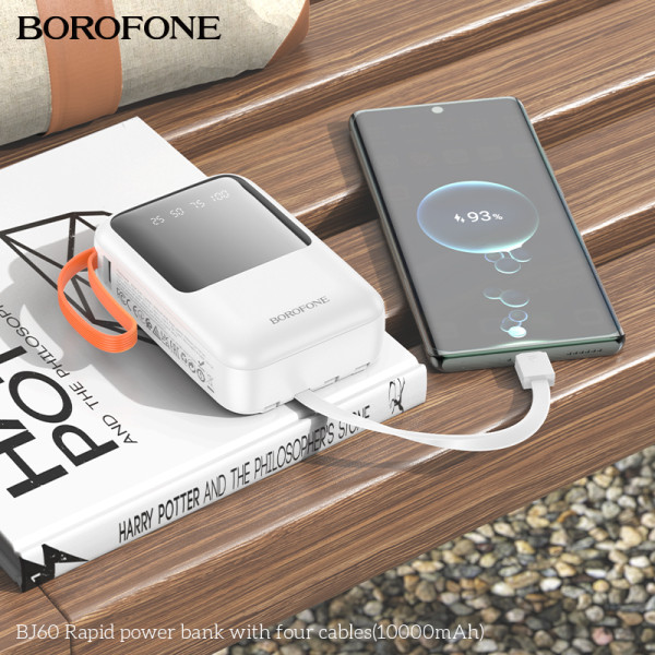 Power Bank Borofone BJ60 Rapid with four cables (10000mAh) [White]