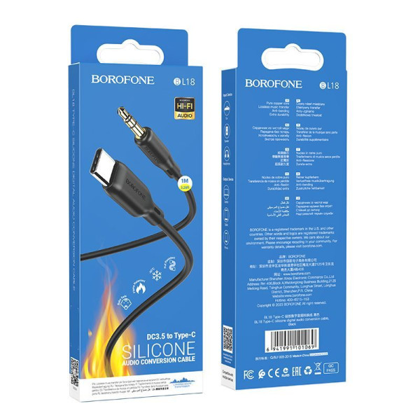 Cablu Borofone BL18 3.5 Audio Jack to Type-C (1M) [Black]