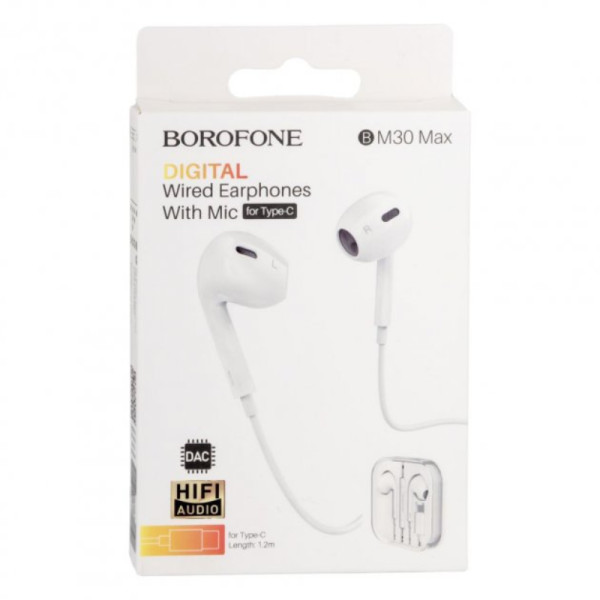 Casti Borofone BM30 Max 3.5mm AUX (1.2m) [White]