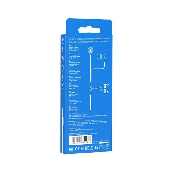 Casti Borofone BM66 New sound with mic [Silver]