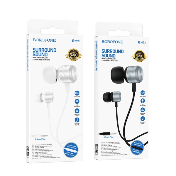 Casti Borofone BM93 Platino universal with microphone [Metal-Gray]
