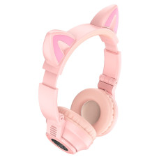 Casti Wireless Borofone BO18 Cat Ear BT headphones [Pink]