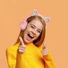 Наушники Wireless Borofone BO18 Cat Ear BT headphones [Pink]