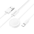Incarcator wireless Borofone BQ22 iWatch and mobile phone (2-in-1) [White]