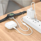 Incarcator wireless Borofone BQ22 iWatch and mobile phone (2-in-1) [White]
