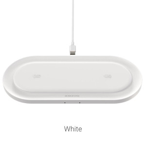 Încărcător wireless Borofone BQ7 Prominent dual 10W wireless fast charger [White]