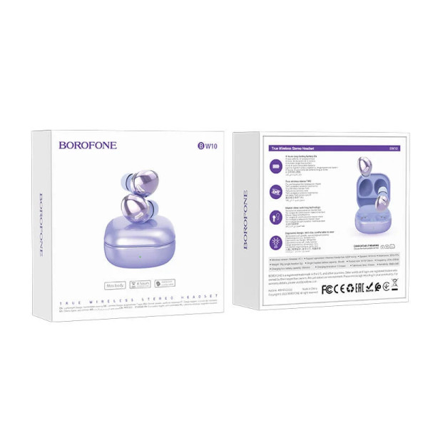 Наушники беспроводные Borofone BW10 Magic rhyme TWS [Purple]