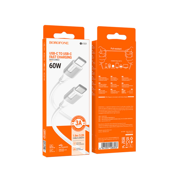 Кабель Borofone BX101 Creator 60W Type-C to Type-C (1m) [Black]