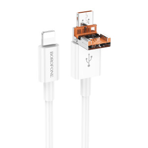 Кабель Borofone BX102 Winner 2-in-1 USB/Type-C to iP (1m) [White]