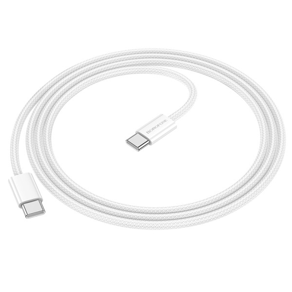 Cablu Borofone BX103 Original Type-C to Type-C 60W (1м) [White]