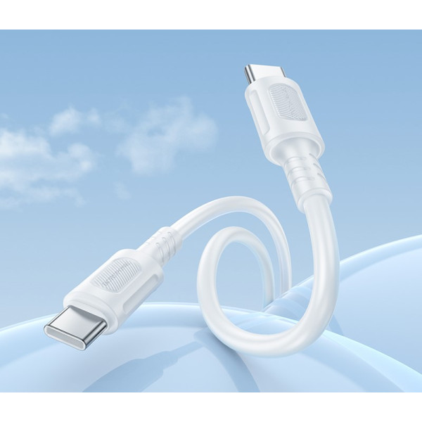 Cablu Borofone BX111 Feliz 60W charging data cable C to C [White]