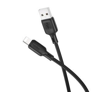 Cablu Borofone Borofone BX113 Lenny silicone charging data cable IP (L=1M) [Black]