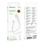 Cablu Borofone BX116 Certain charging data cable iP [White]
