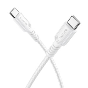 Cablu Borofone BX116 Certain 60W charging data cable C to C [White]