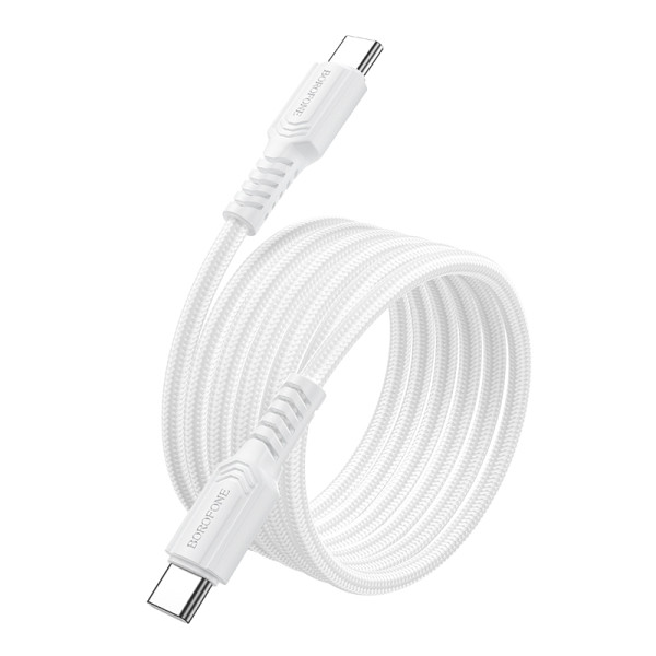 Cablu Borofone BX116 Certain 60W charging data cable C to C [White]