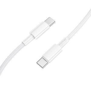 Cablu Borofone BX117 Source 60W charging data cable C to C [White]