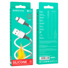Cablu Borofone BX83 Famous silicone charging data cable Micro [White]