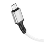 Cablu Borofone BX83 Famous silicone charging data cable Micro [White]