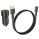 Incarcator auto Borofone BZ19 Wisdom + Cablu Micro USB (2.4A)[Black]