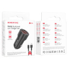 Incarcator auto Borofone BZ19 Wisdom + Cablu Micro USB (2.4A)[Black]