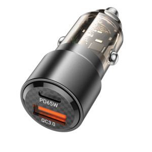 Авто зарядка Borofone BZ20A Smart 83W dual port PD65W+QC3.0 car charger [Transparent-Black]