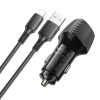 Incarcator auto Borofone BZ31A Solid dual-port car charger set(iP) [Black]