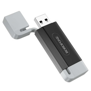 Adaptor Borofone DH9 Wisdom 2-in-1 USB/Type-C 2.0 card reader [Black Grey]