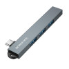 Адаптер Borofone FH1A 4-in-1 converter(USB to USB2.0*3+USB3.0), metal gray [Metal-Gray]