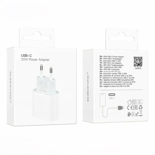Зарядное устройство Borofone BA100A Original single port PD20W charger(EU) [White]