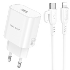 Зарядное устройство Borofone BA82A single port PD25W charger set (Type-C to IP) [White]