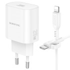 Incarcator Borofone Borofone BA82A single port PD25W charger set (Type-C to IP) [White]