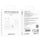 Incarcator Borofone Borofone BA82A single port PD25W charger set (Type-C to IP) [White]