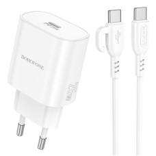 Зарядное устройство Borofone BA82A single port PD25W charger set (Type-C to Type-C) [White]