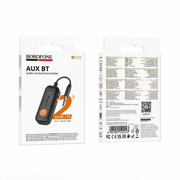 BT Transmitter Borofone BC62 Walker AUX BT audio receiver/transmitter [Black Star]