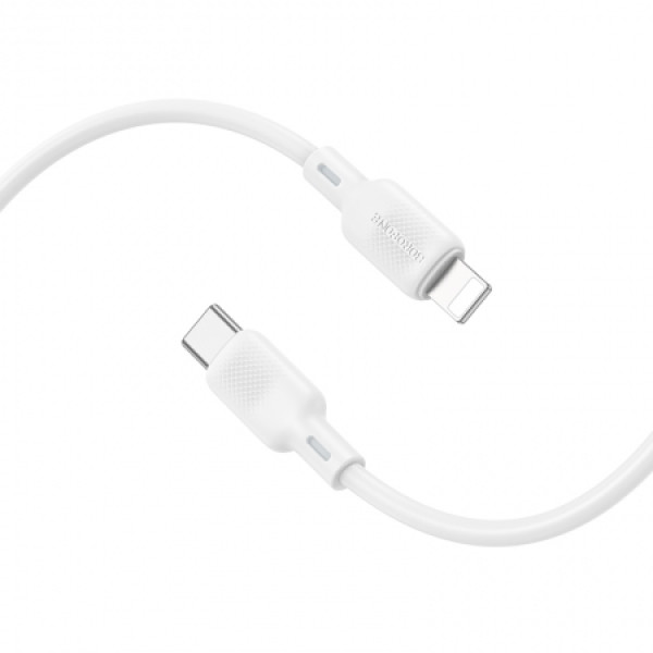 Cablu Borofone BX113 PD Lenny silicone charging data cable IP (L=1M) [White]