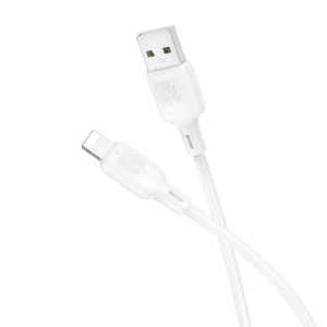 Cablu Borofone Borofone BX113 Lenny silicone charging data cable IP (L=1M) [White]