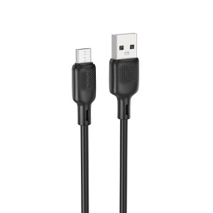 Cablu Borofone Borofone BX113 Lenny silicone charging data cable Micro (L=3M) [Black]