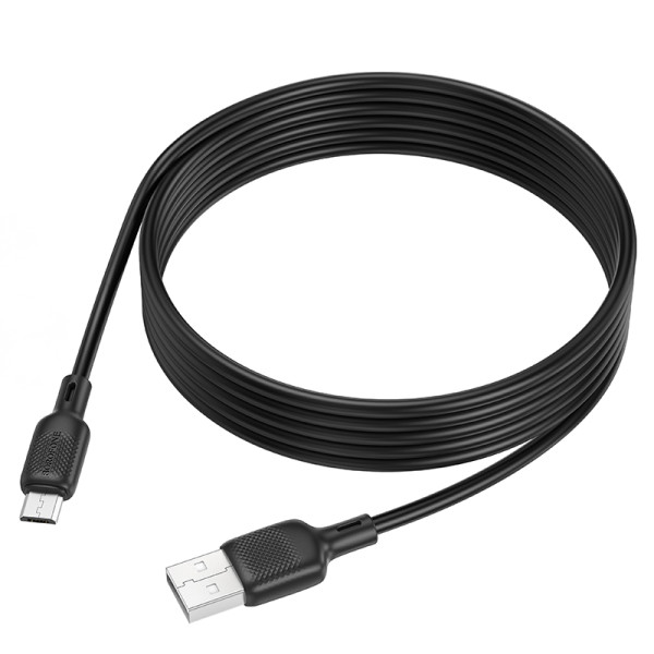 Cablu Borofone Borofone BX113 Lenny silicone charging data cable Micro (L=3M) [Black]
