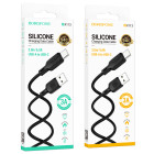 Cablu Borofone BX113 Lenny silicone charging data cable Type-C (L=3M) [Black]