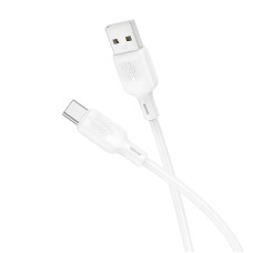 Cablu Borofone BX113 Lenny silicone charging data cable Type-C (L=1M) [White]