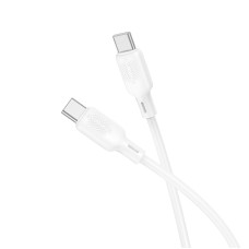 Cablu Borofone BX113 Lenny 60W silicone charging data cable Type-C to Type-C (L=1M) [White]