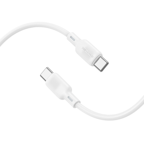 Cablu Borofone BX113 Lenny 60W silicone charging data cable Type-C to Type-C (L=1M) [White]