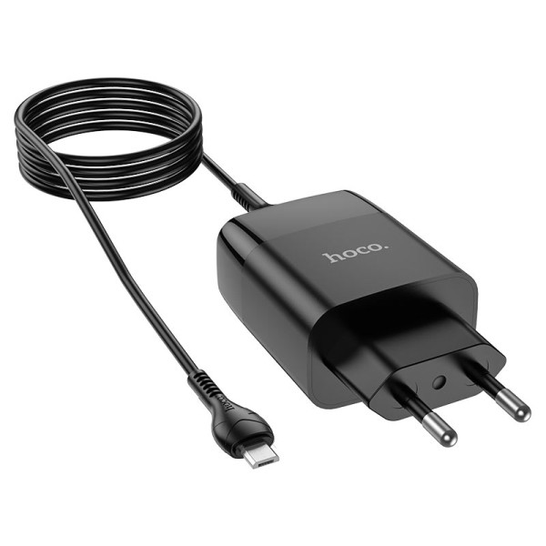 Incarcator de retea Hoco C86A Illustrious + Cablu Micro USB (2.4A) [Black]